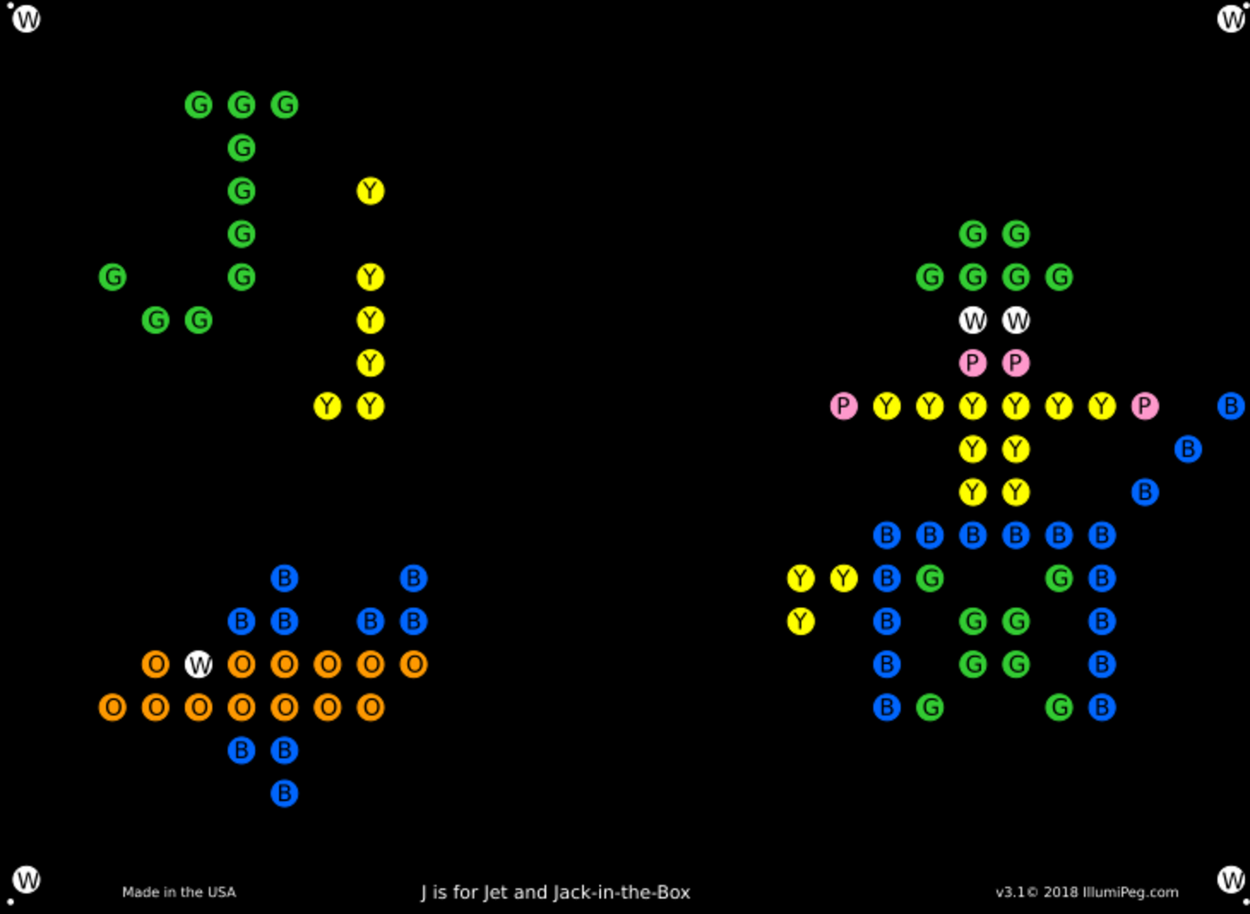 Alphabet Lite Brite Refills, Set of 26