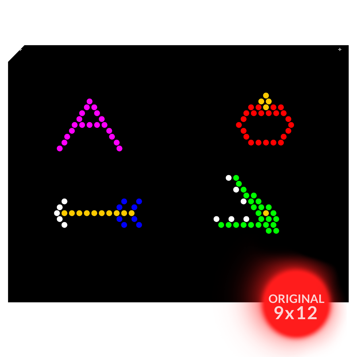 Original 9x12 Lite Brite Design Refill: Letters (RECTANGLE - 26 sheets) 