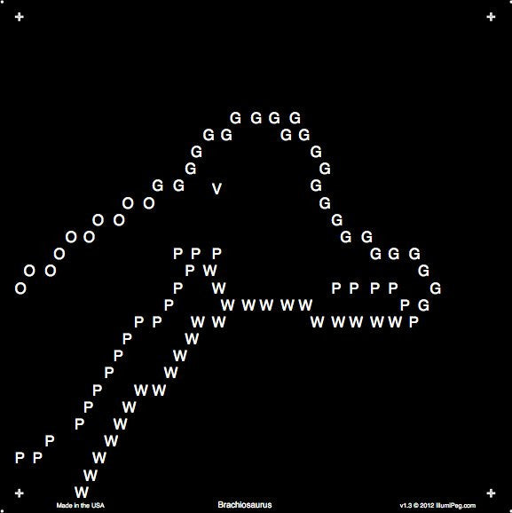 Square Lite Brite Design Refills: Dinosaurs