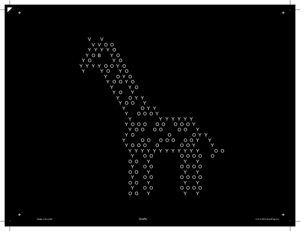 Original 9x12 Lite Brite Design Refill: The Zoo (RECTANGLE)
