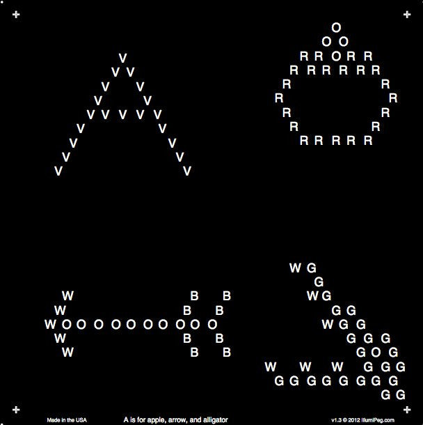Square Lite Brite Design Refills: Alphabet