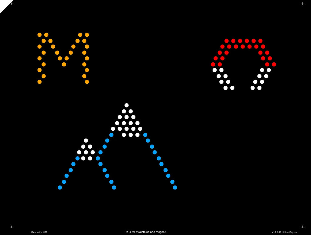 Original 9x12 Lite Brite Design Refill: Letters (RECTANGLE - 26 sheets)