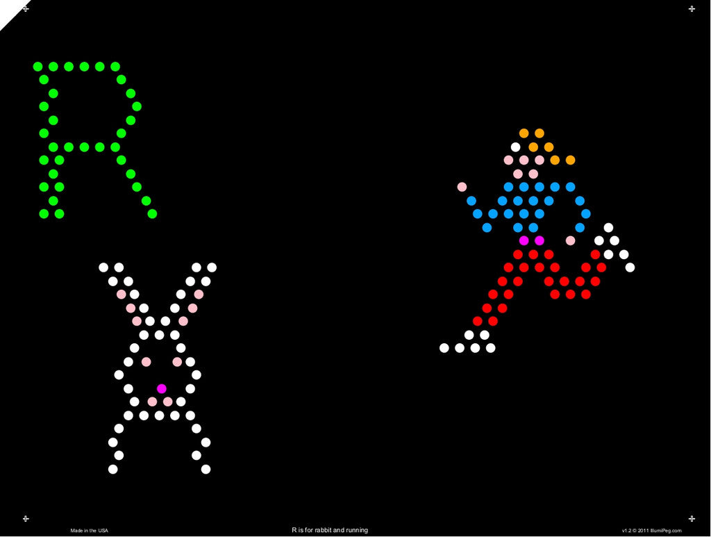 Original 9x12 Lite Brite Design Refill: Letters (RECTANGLE - 26 sheets)