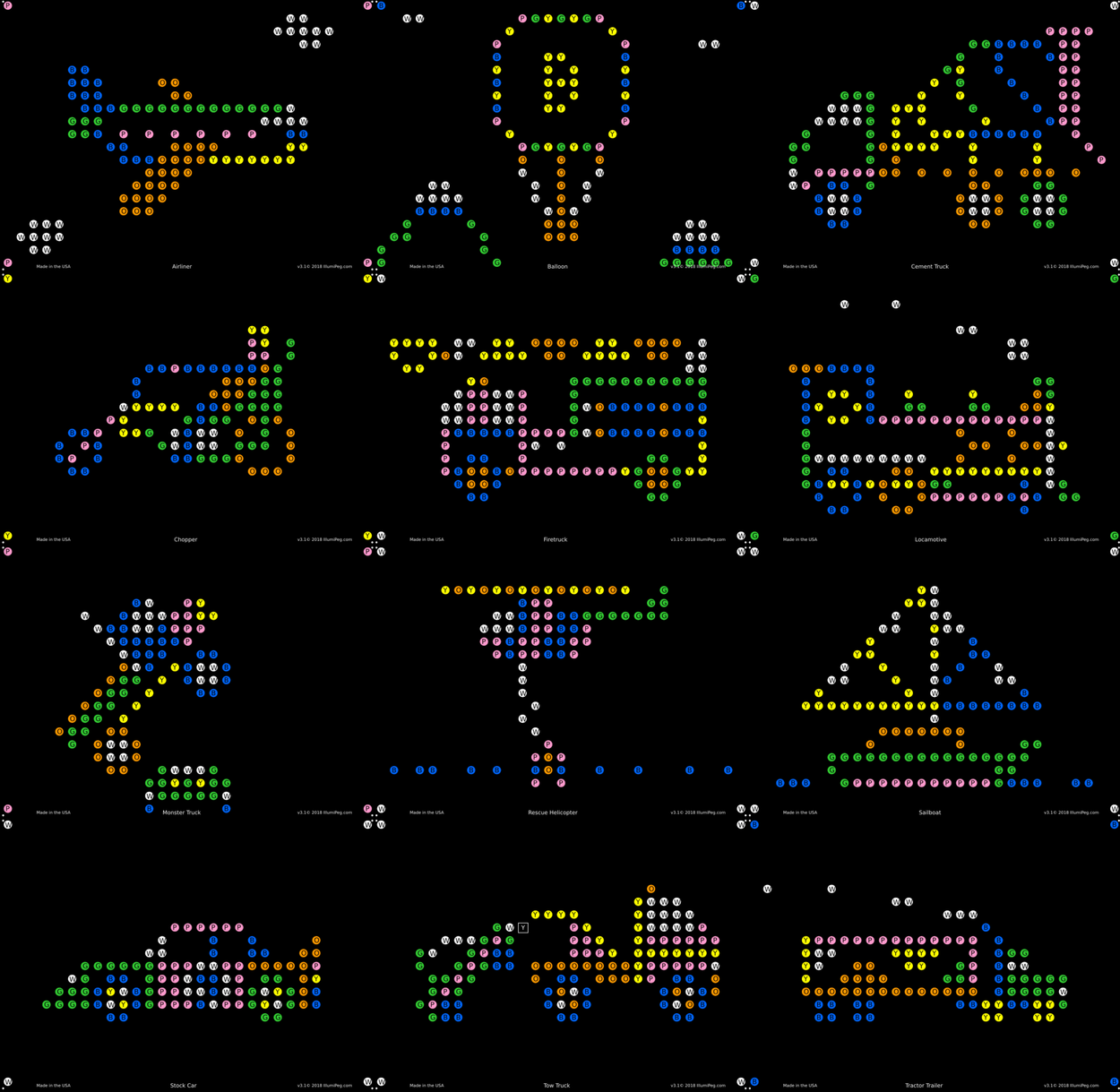 Things that Go, Lite Brite Refills, Set of 12