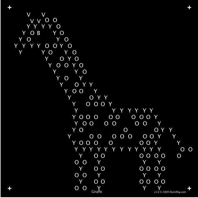 Lite Brite Template Refills: The Zoo Designs (SQUARE)| Fits Cube & Flat Screen — IllumiPeg lite-brite-template-refills-the-zoo-designs-square-fits-cube-flat-screen-illumipeg